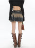 Y2K Vintage Irregular Pleated Denim Mini Skirt