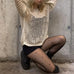 Vintage Hollow Out Knit Pullovers