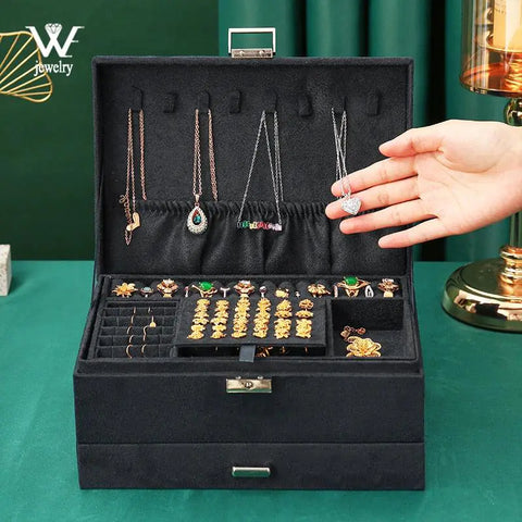 Velvet Jewelry Organizer Box